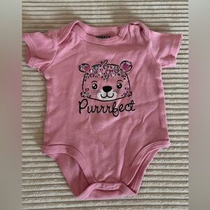 Pink "Purrrfect" Graphic Baby One-Piece